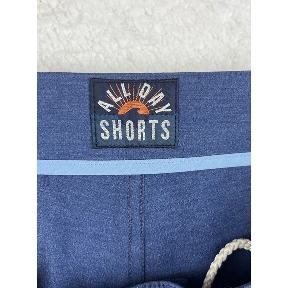 Fahrety Shorts Mens 34 Blue All Day Chino 9" Flat Front Drawstring Quick Dry - Picture 3 of 14
